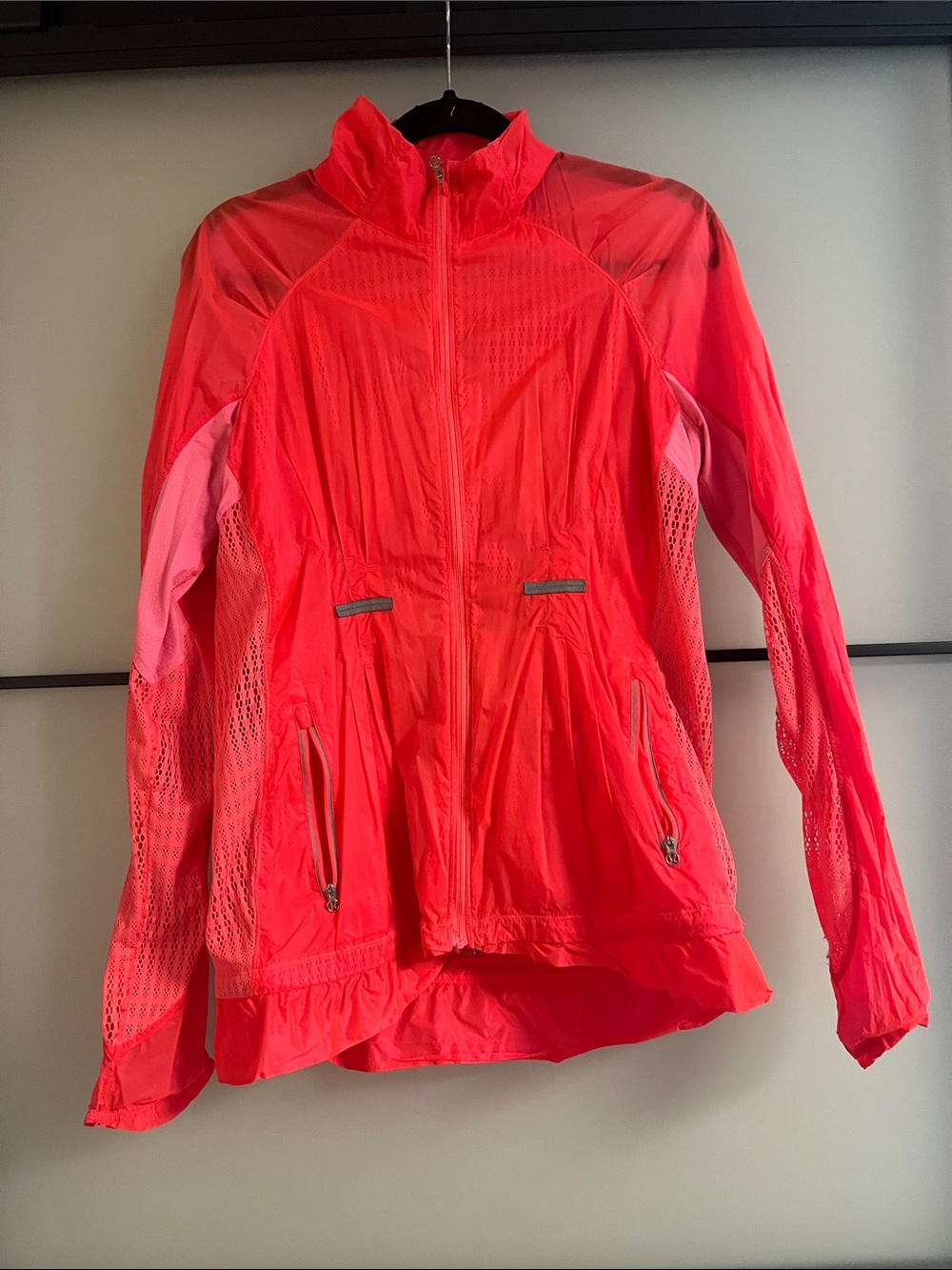 lululemon athletica Women's Neon Coral Zip-Front Running Jacket